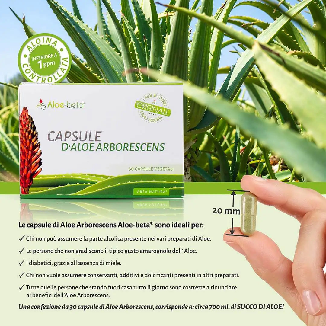 Aloe-beta® Capsule di Aloe Arborescens BIO pura al 100%